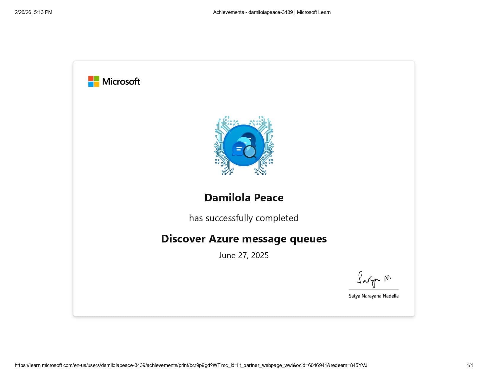 Developed Solutions for Microsoft Azure certificate